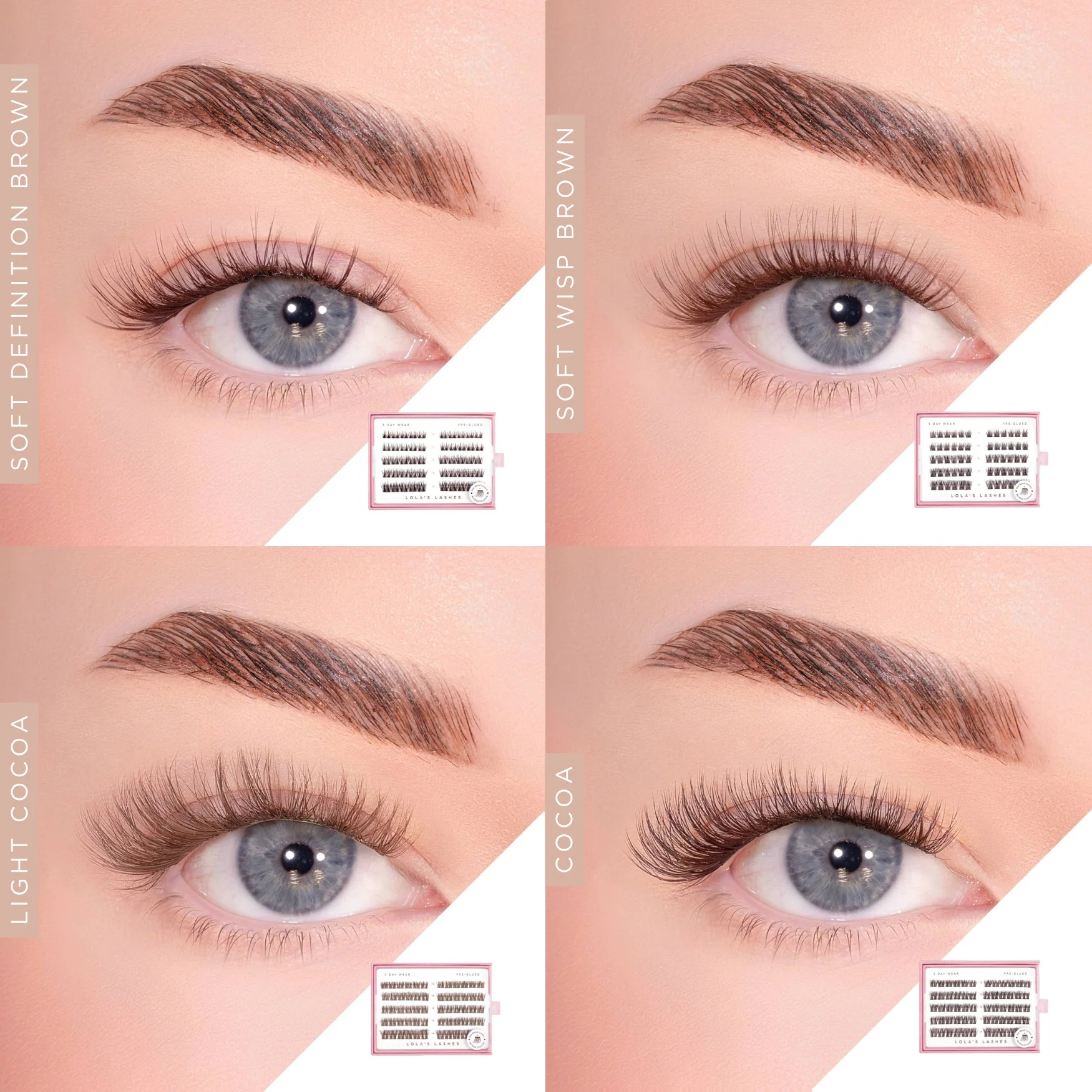 Brown Pre-Glued Lashes Trio Refill Bundle - Image 2