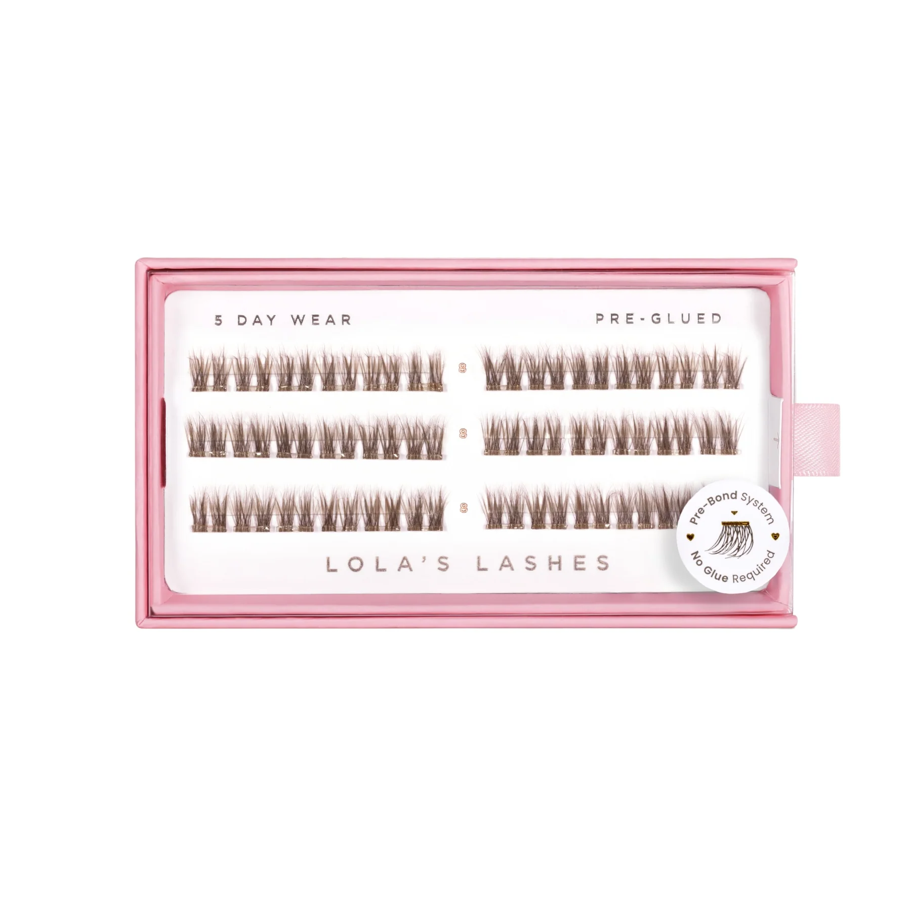 Soft Cocoa Brown Single Length Pre-Glued Lashes - Image 11