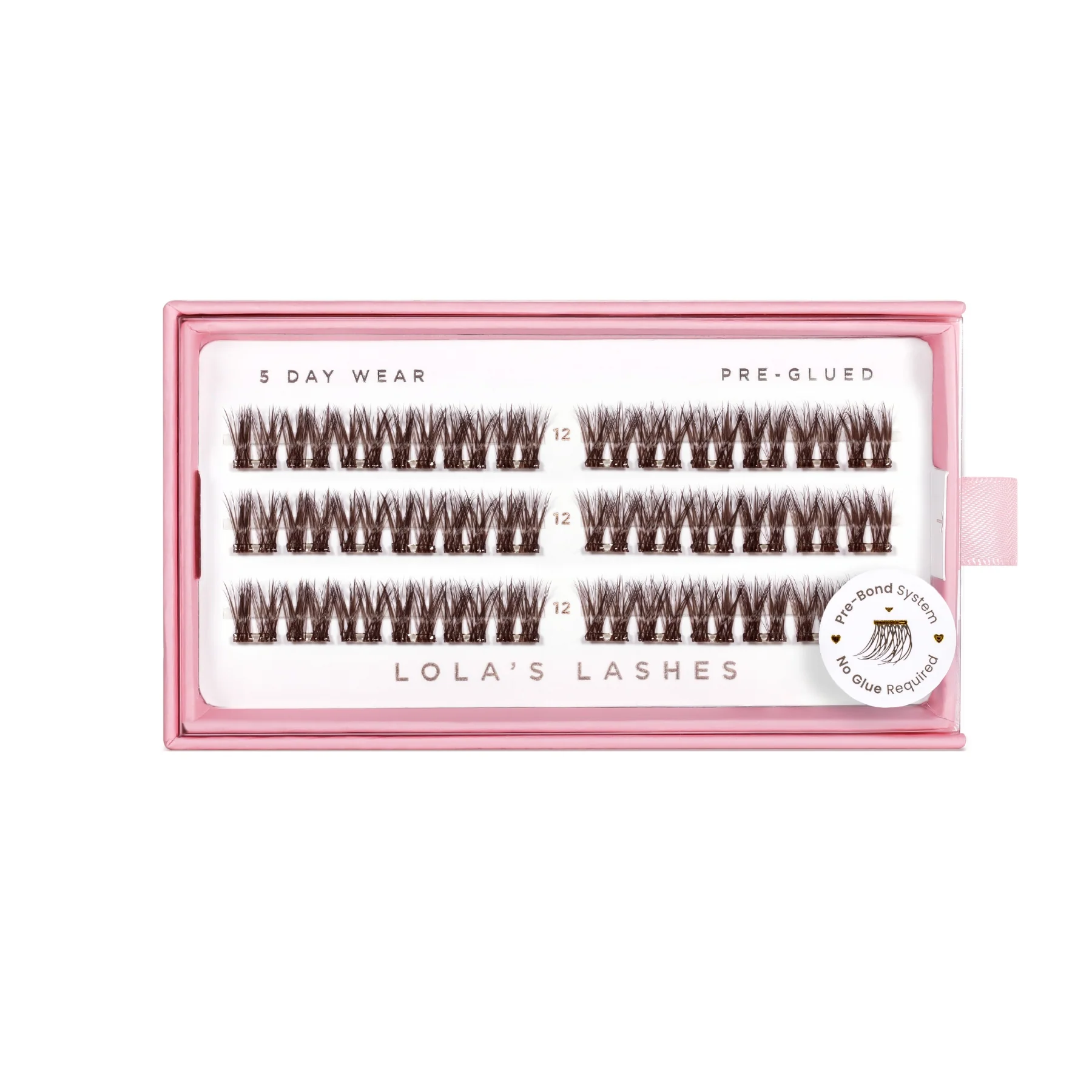 Soft Cocoa Brown Single Length Pre-Glued Lashes - Image 12
