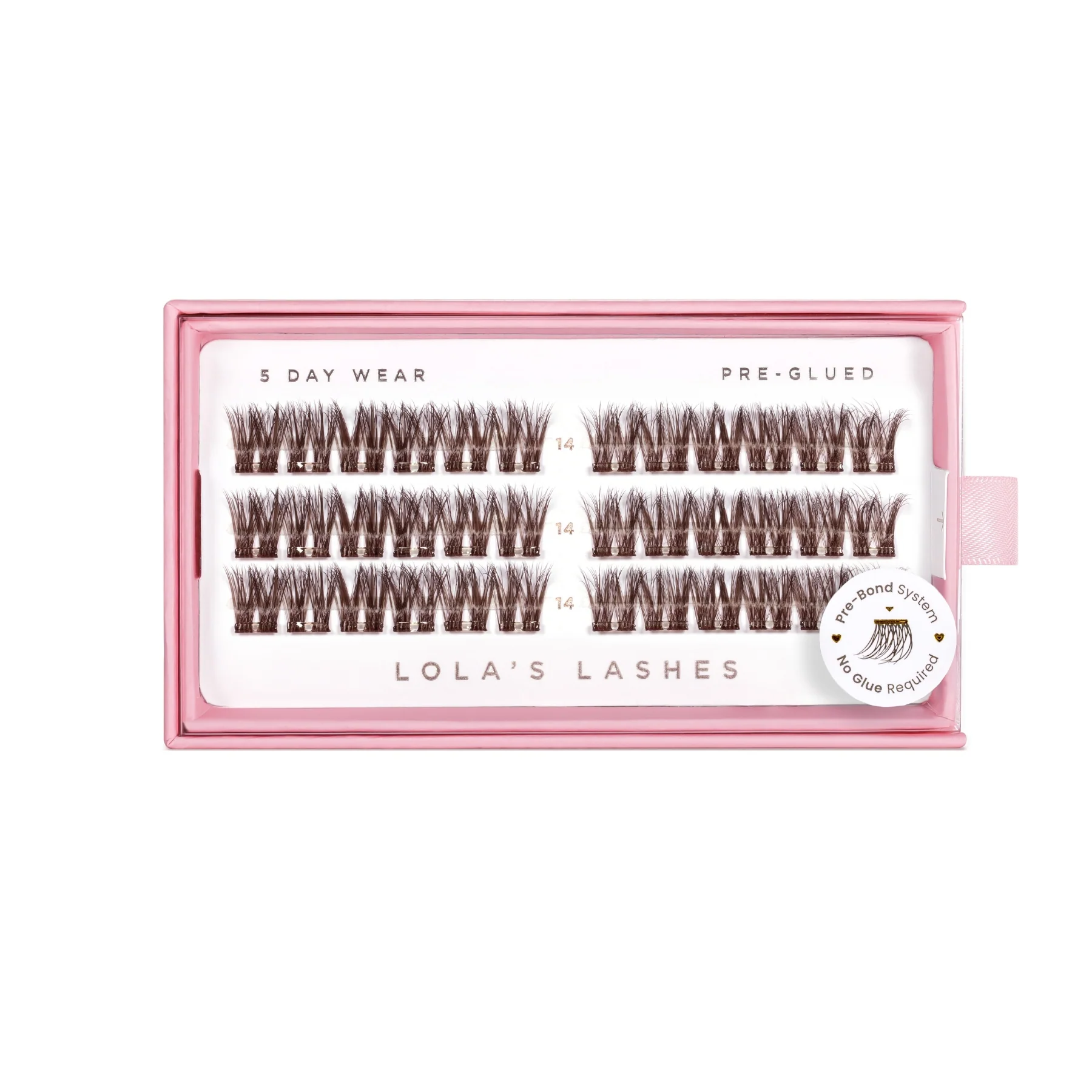 Soft Cocoa Brown Single Length Pre-Glued Lashes - Image 13