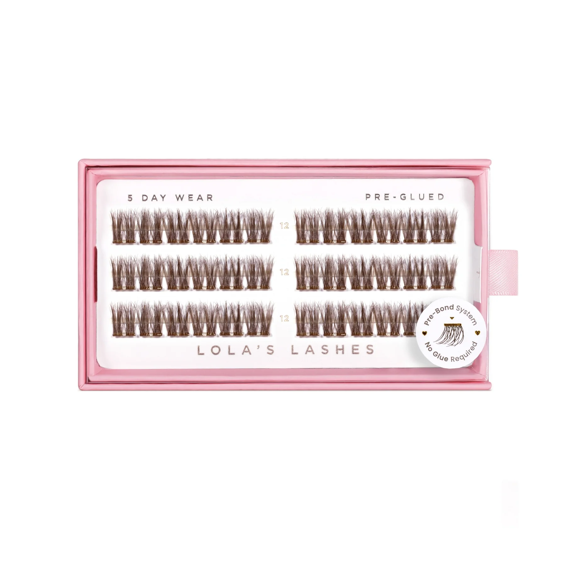 Soft Cocoa Brown Single Length Pre-Glued Lashes - Image 15