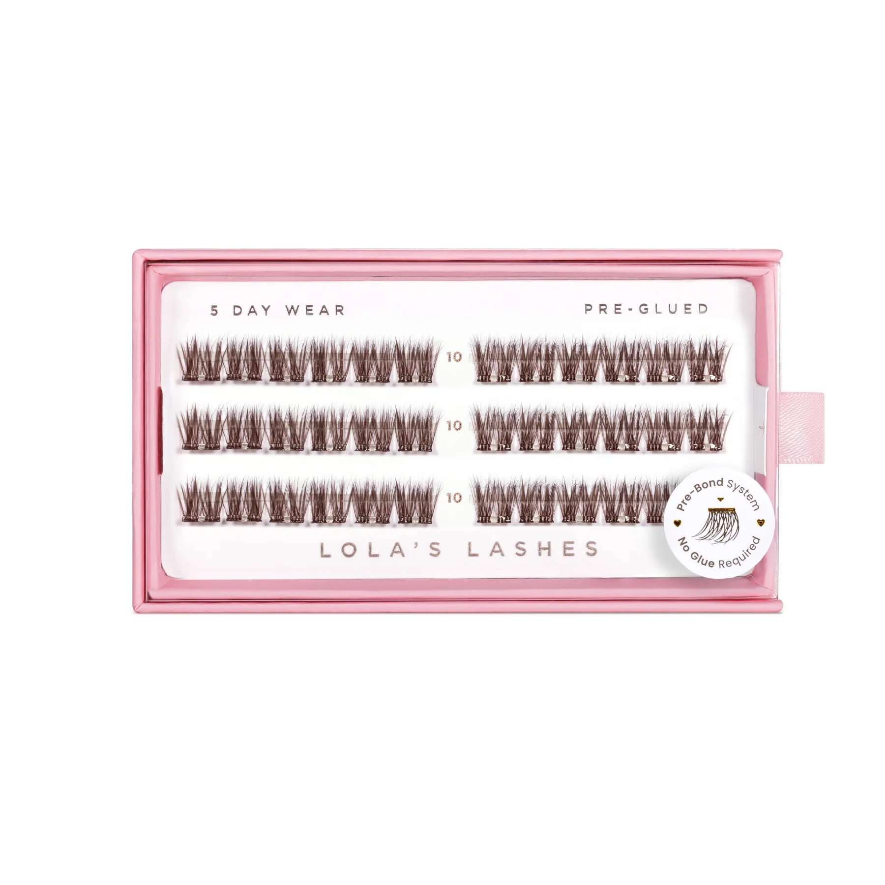 Soft Cocoa Brown Single Length Pre-Glued Lashes - Image 16
