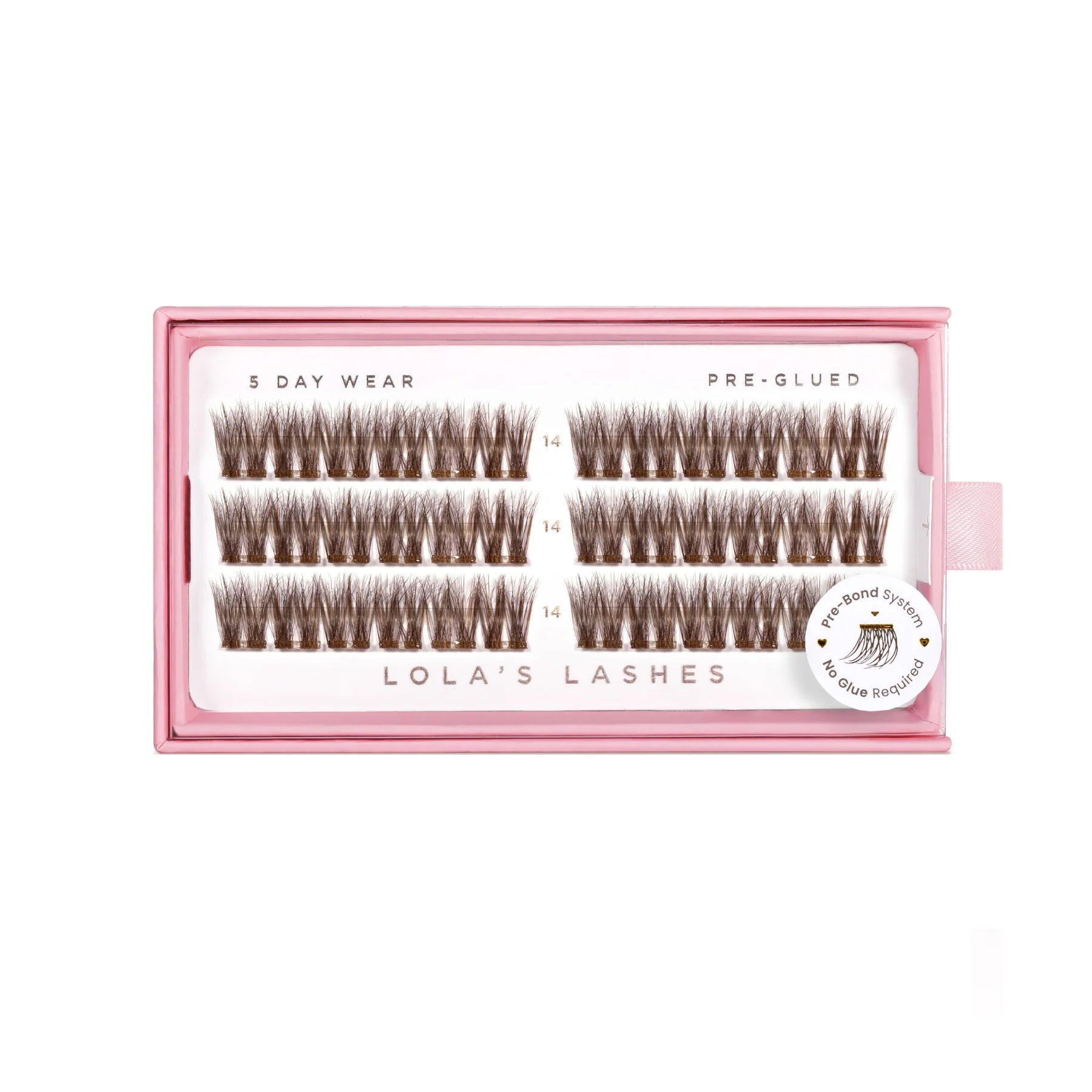 Soft Cocoa Brown Single Length Pre-Glued Lashes - Image 17