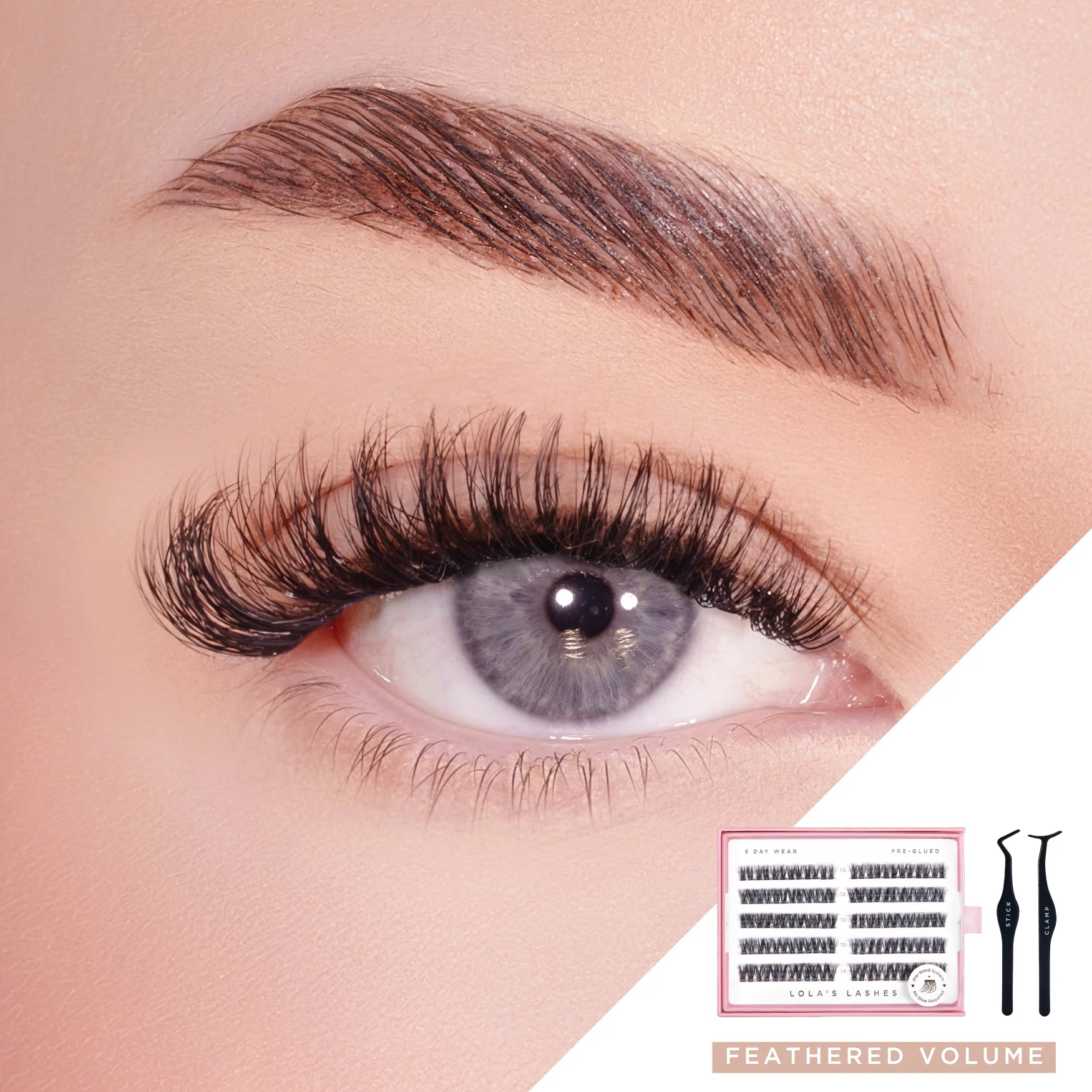 Feathered Volume Pre-Glued Lashes Set - Image 4