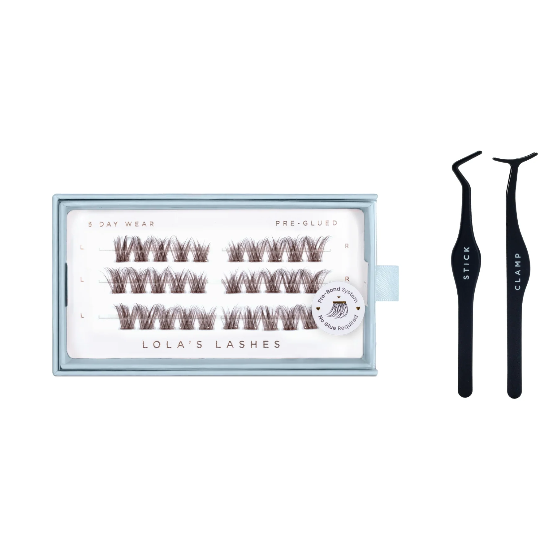 Natural Pre-mapped Dark Brown Pre-Glued Lashes Set