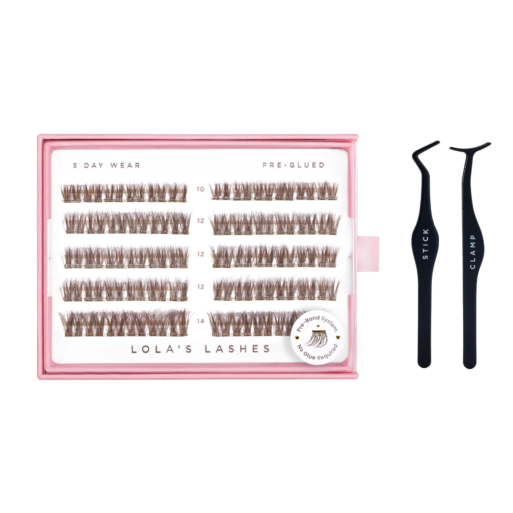 Soft Cocoa Brown Pre-Glued Lashes Set - Image 13