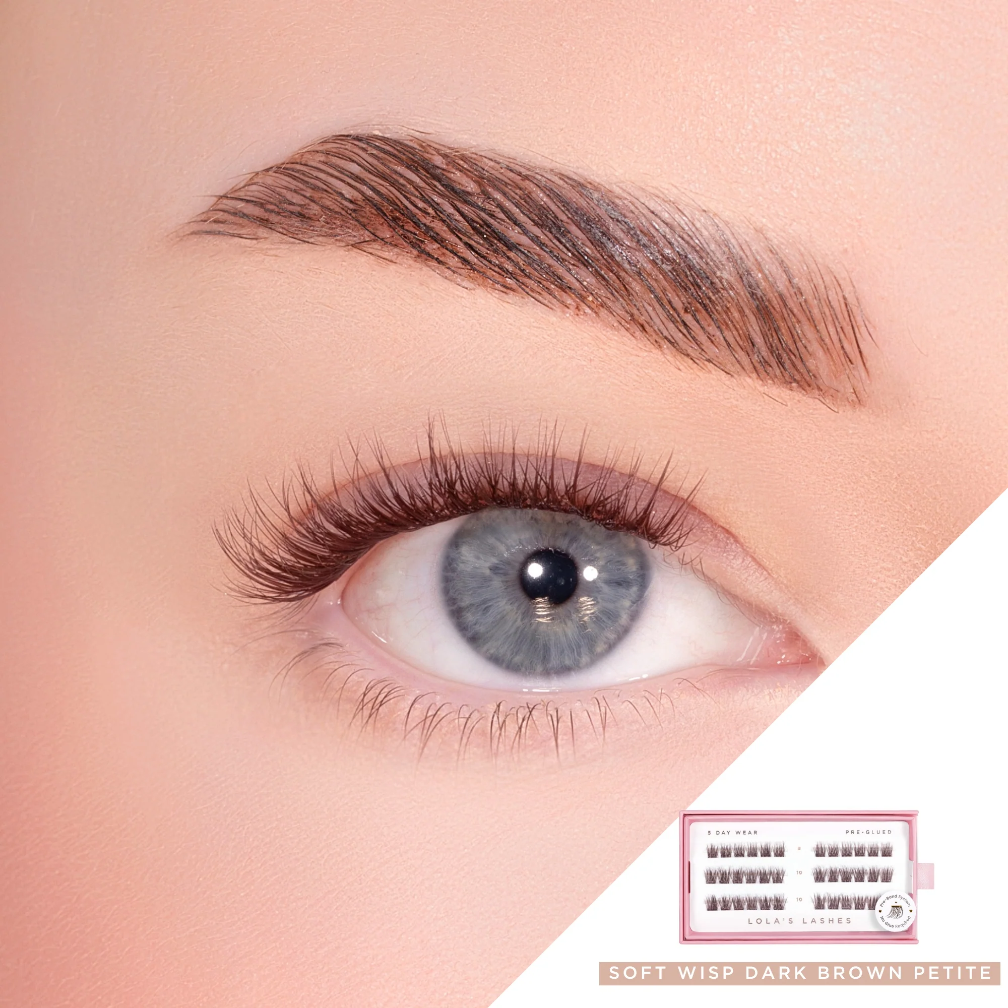 Soft Wisp Dark Brown Pre-Glued Petite Pack - Image 2
